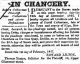 1 Feb 1847 In Chancery announcement re death of David Culbertson. Plaintiff - Robert Culbertson, Defendants - Anne Culbertson and others 