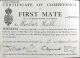 9 Sep 1924 Certificate of Competency as First Mate of a Foreign-Going Steamship issued to Herbert Hall