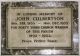 MI plaque inside All Saints’ Church, Orpington in memory of John CULBERTSON