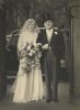 16 Dec 1950 Father & bride arriving for wedding at St Mary at the Walls Church, Colchester, Essex