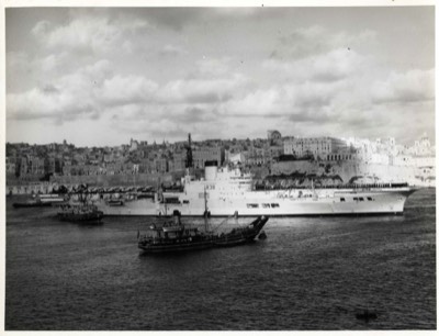  HMS Victorious in Grand Harbour, Valetta, Malta 28-Nov-1959 