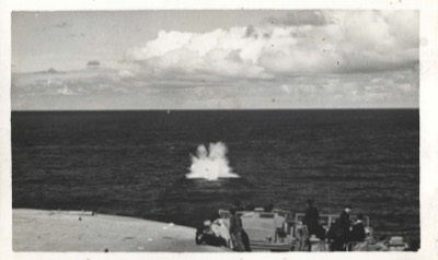  1944 - Swordfish crashing into sea shortly after take off from aircraft carrier 1 of 3 