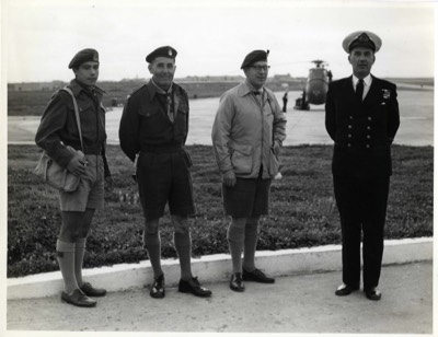  Lt Cmdr J M Culbertson welcomes Scout visitors to RNAS Hal Far, Malta 