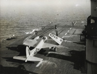  Mosquito landed on aircraft carrier. Wings folded 4 of 5 