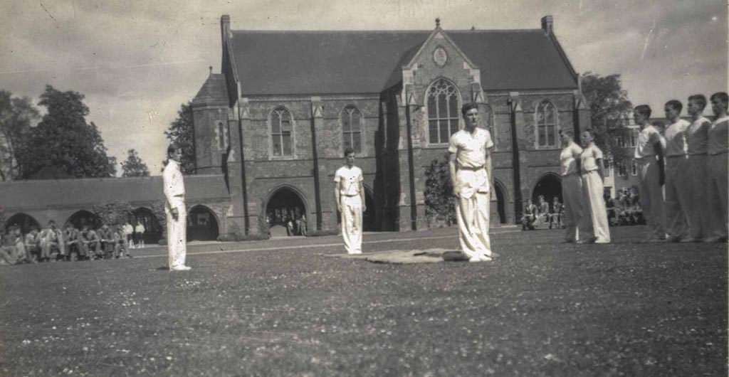 1941 - Gymnastics team performing in The Quad, St Edward's School, Oxford